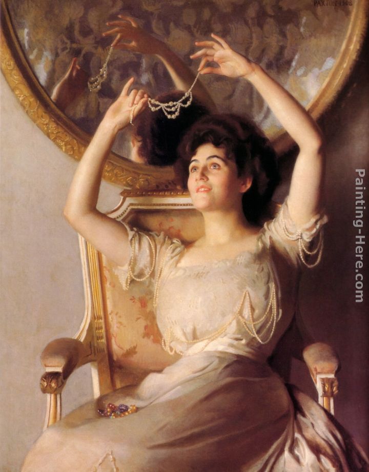 The String of Pearls painting - William McGregor Paxton The String of Pearls art painting